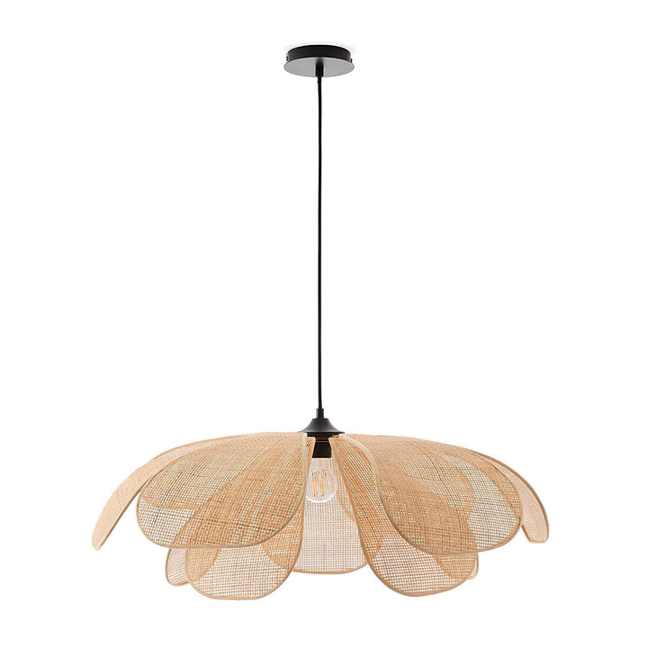 Petaral Suspension Lampe Rétro en Rattan - Neutralighting