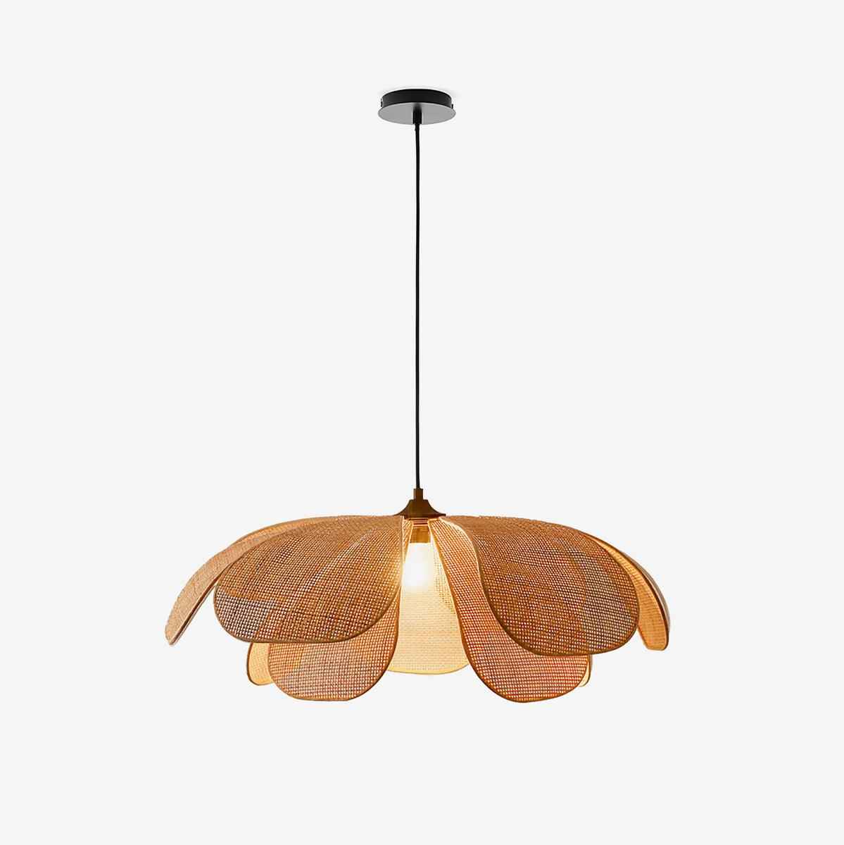 Petaral Suspension Lampe Rétro en Rattan - Neutralighting