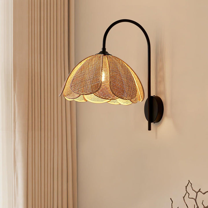 Zevelia Applique Murale Rattan Pétale Naturel Élégance - Neutralighting