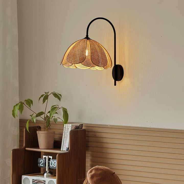 Zevelia Applique Murale Rattan Pétale Naturel Élégance - Neutralighting