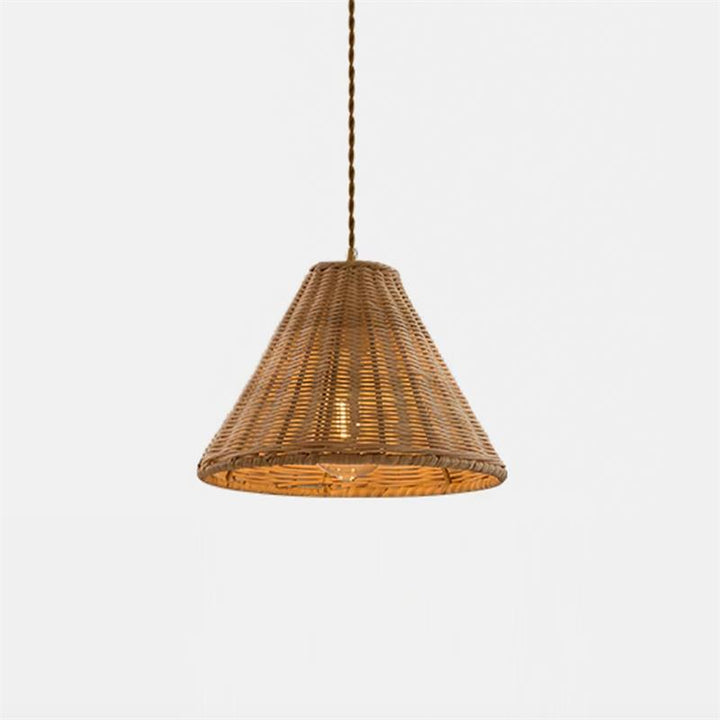 Suspension Rotin Ombre Corps Cône Forme Naturel Minimaliste - Neutralighting