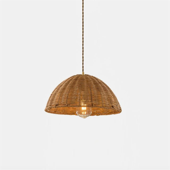 Suspension Rotin Ombre Corps Cône Forme Naturel Minimaliste - Neutralighting