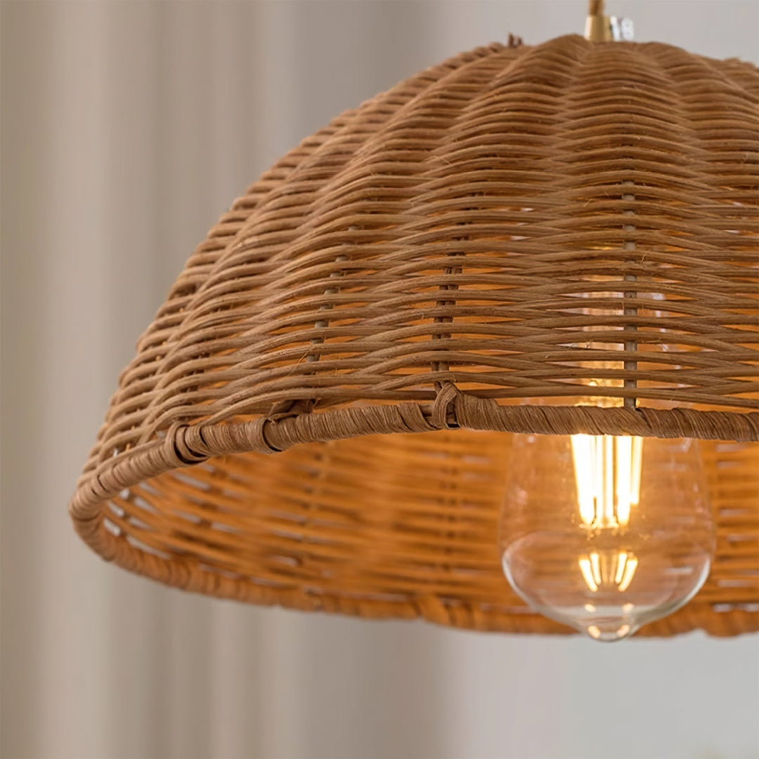 Suspension Rotin Ombre Corps Cône Forme Naturel Minimaliste - Neutralighting