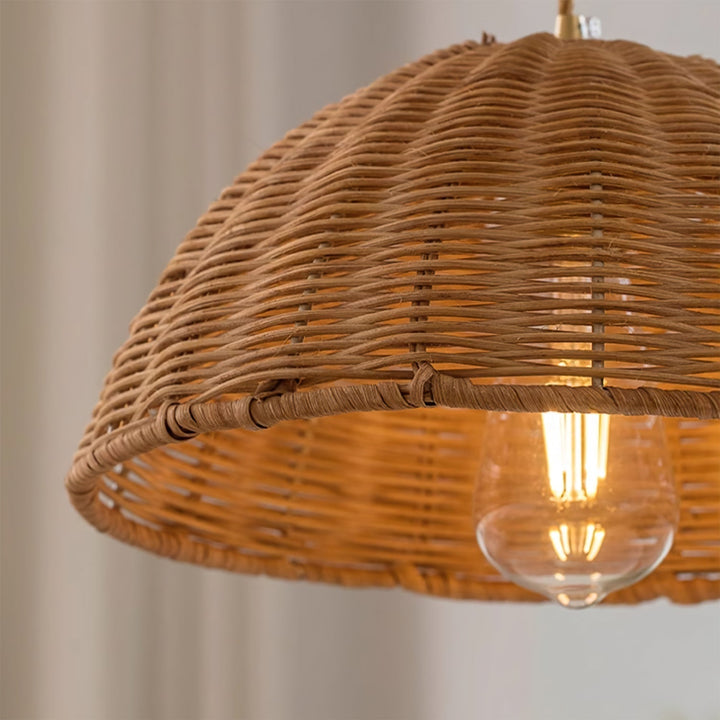 Suspension Rotin Ombre Corps Cône Forme Naturel Minimaliste - Neutralighting