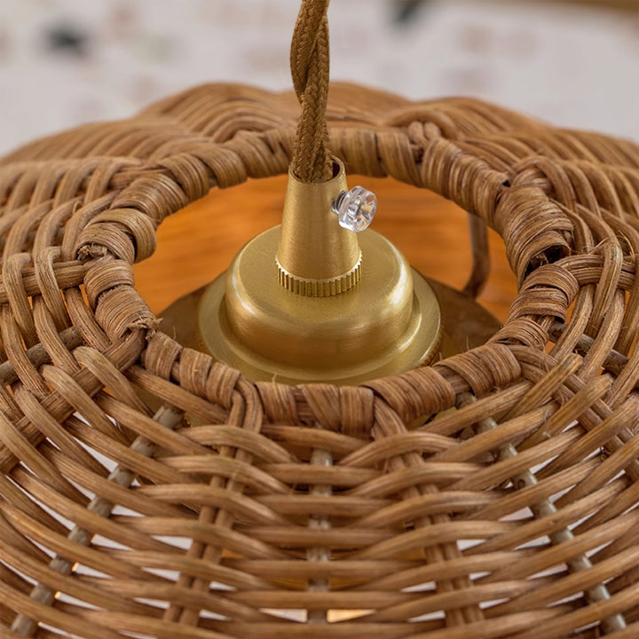 Suspension Rotin Ombre Corps Cône Forme Naturel Minimaliste - Neutralighting