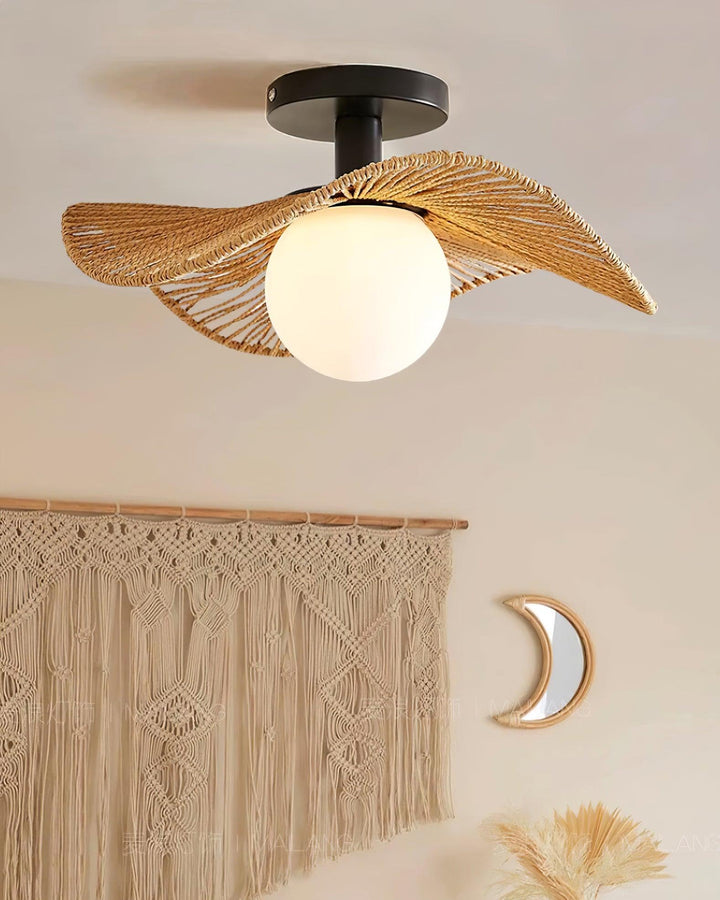 Fynora Lustra Plafonnier Semi-Encastré Tissé Élégant - Neutralighting