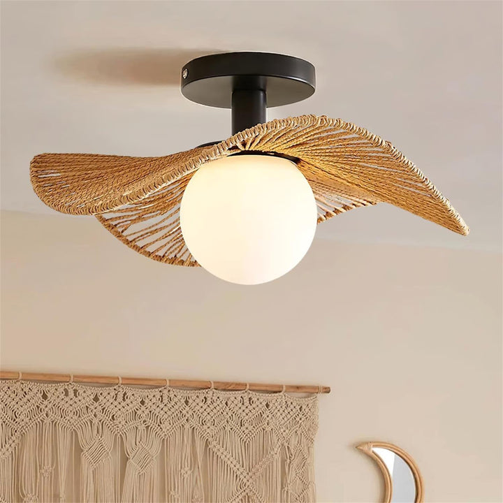 Fynora Lustra Plafonnier Semi-Encastré Tissé Élégant - Neutralighting