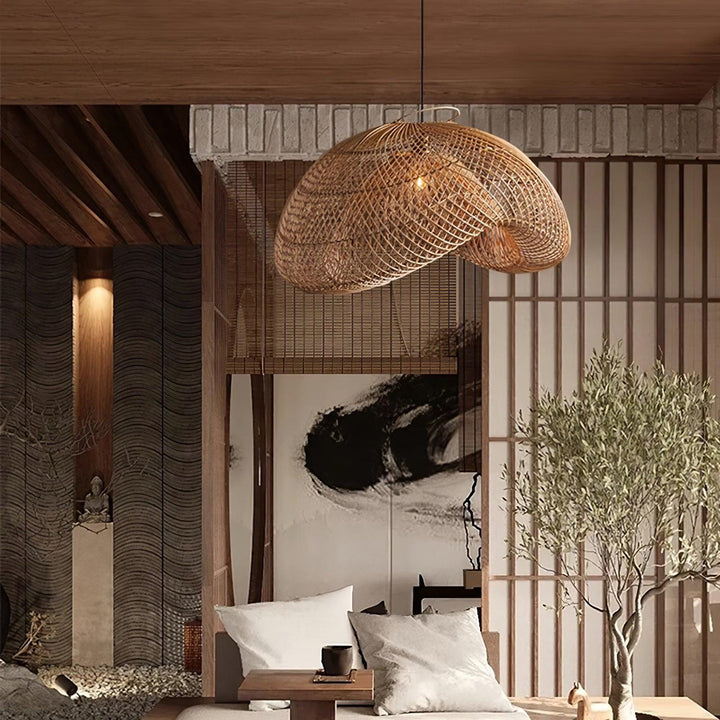 Juno Suspension style rustique en rotin - Neutralighting