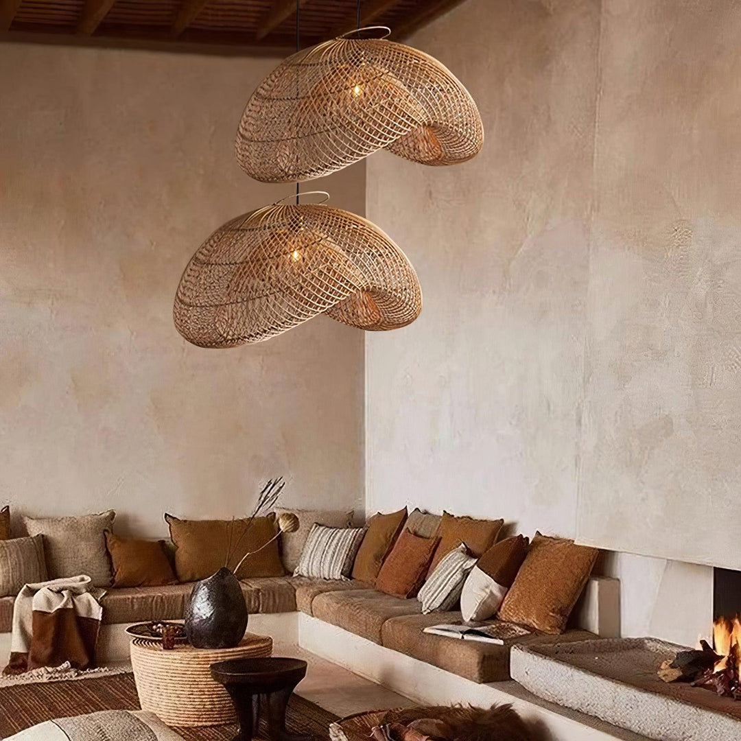 Juno Suspension style rustique en rotin - Neutralighting