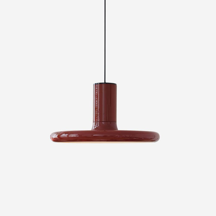 Frisbee Lampe Pendante Aluminium Rouge Industriel - Neutralighting