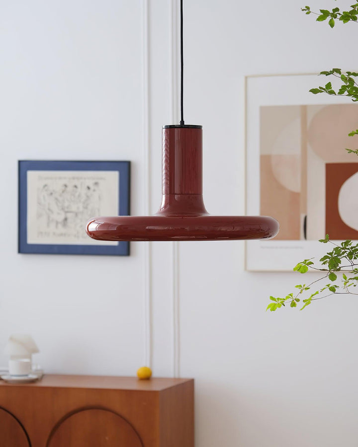 Frisbee Lampe Pendante Aluminium Rouge Industriel - Neutralighting