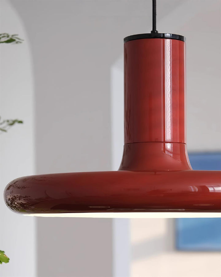 Frisbee Lampe Pendante Aluminium Rouge Industriel - Neutralighting