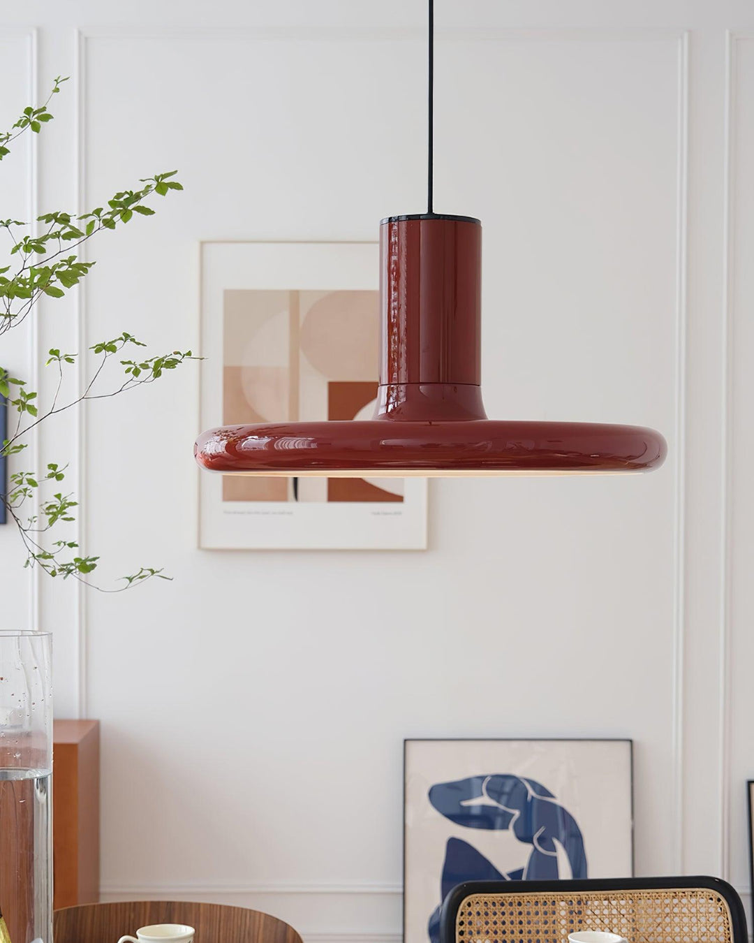 Frisbee Lampe Pendante Aluminium Rouge Industriel - Neutralighting