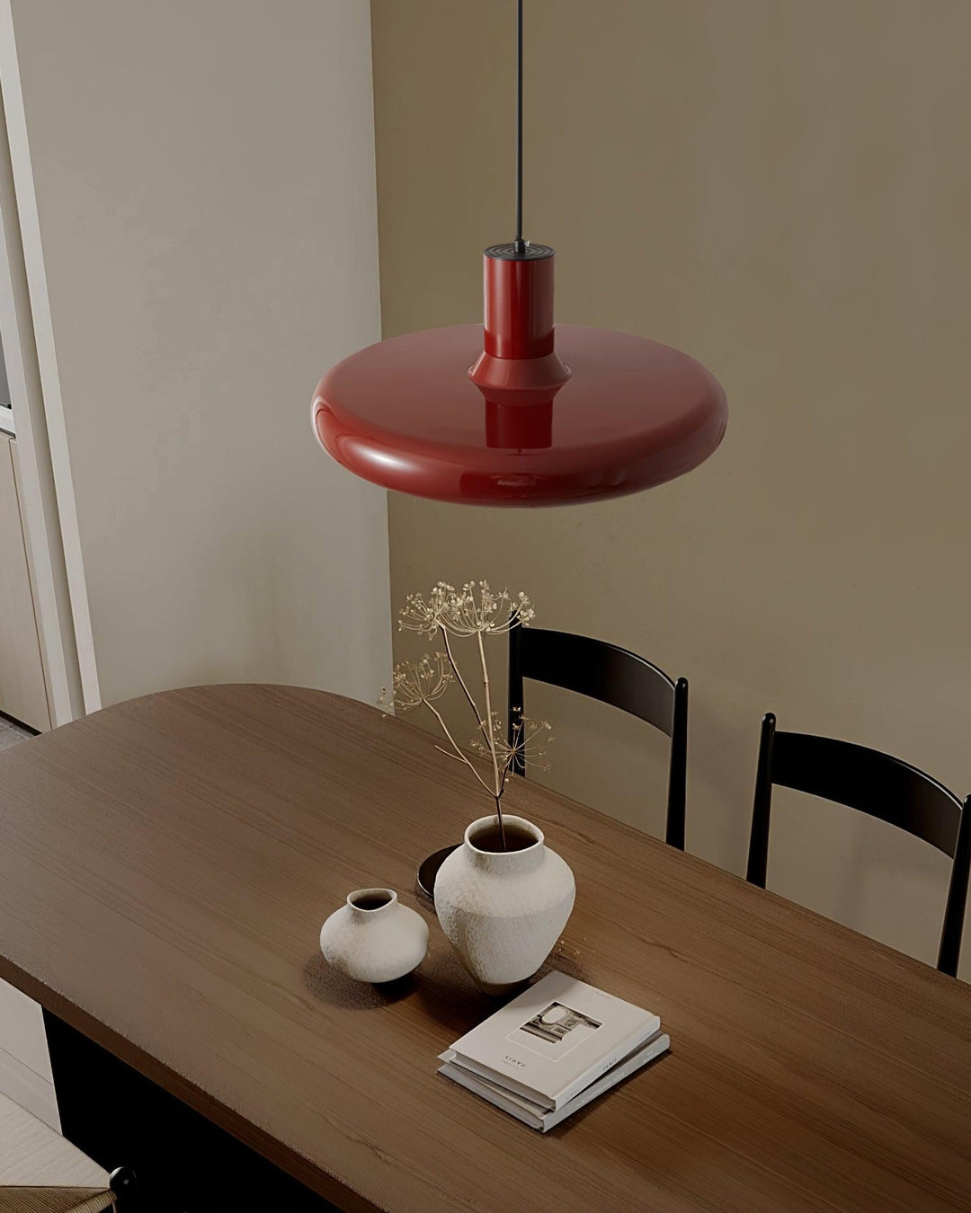 Frisbee Lampe Pendante Aluminium Rouge Industriel - Neutralighting
