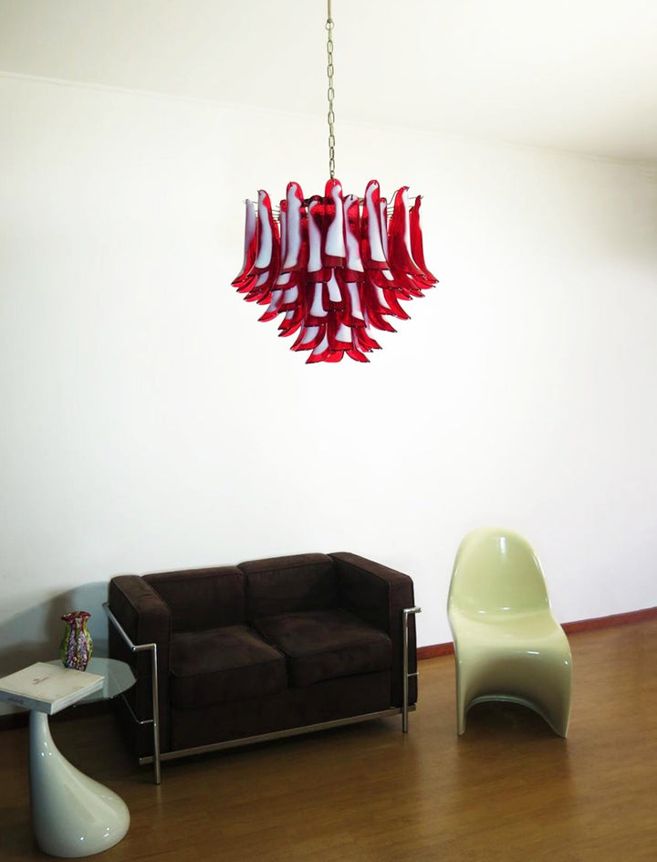 Aurora Chandelier Pétales en Verre de Murano Rouge - Neutralighting