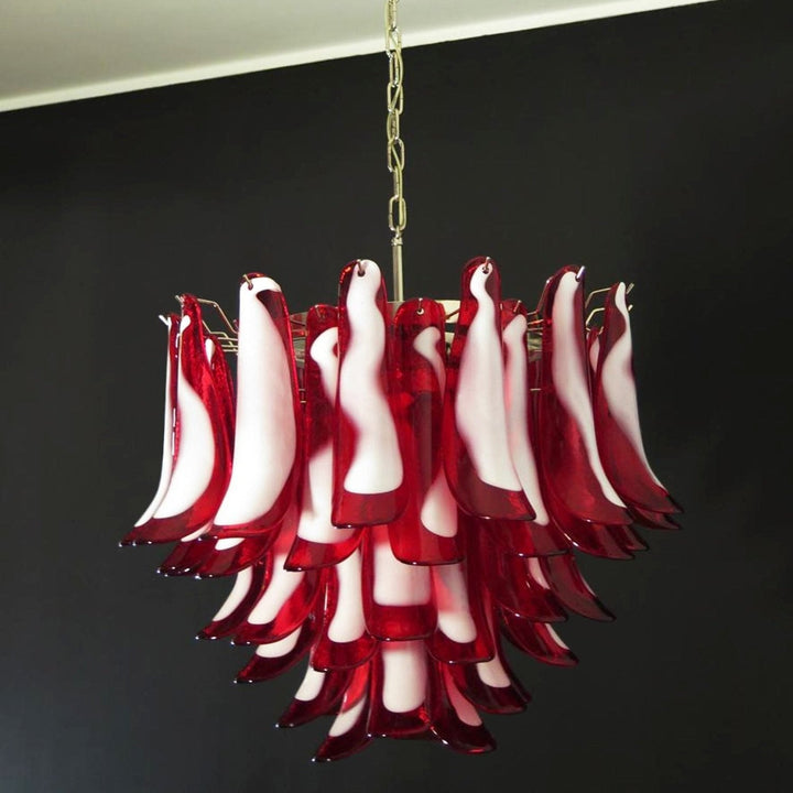 Aurora Chandelier Pétales en Verre de Murano Rouge - Neutralighting