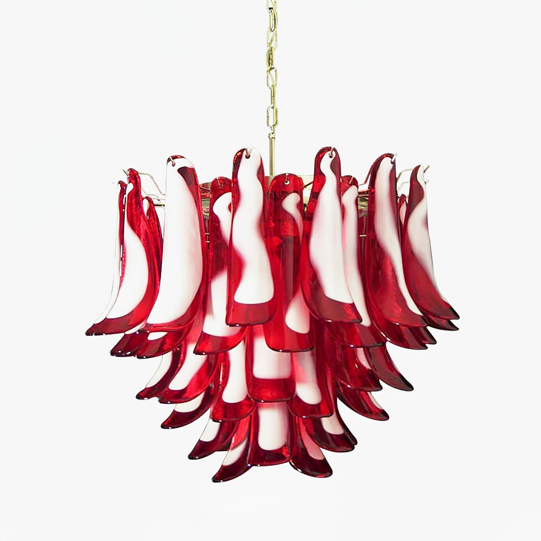 Aurora Chandelier Pétales en Verre de Murano Rouge - Neutralighting
