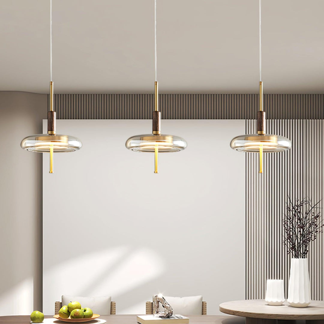 Redondo Suspension en Verre LED Halo à Disque - Neutralighting