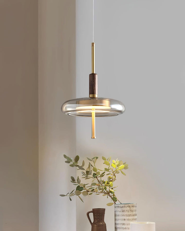 Redondo Suspension en Verre LED Halo à Disque - Neutralighting