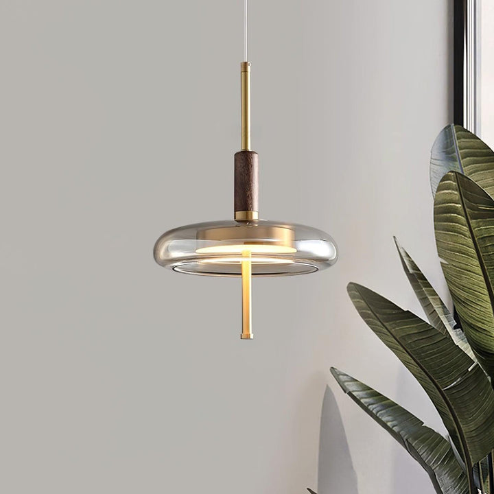 Redondo Suspension en Verre LED Halo à Disque - Neutralighting