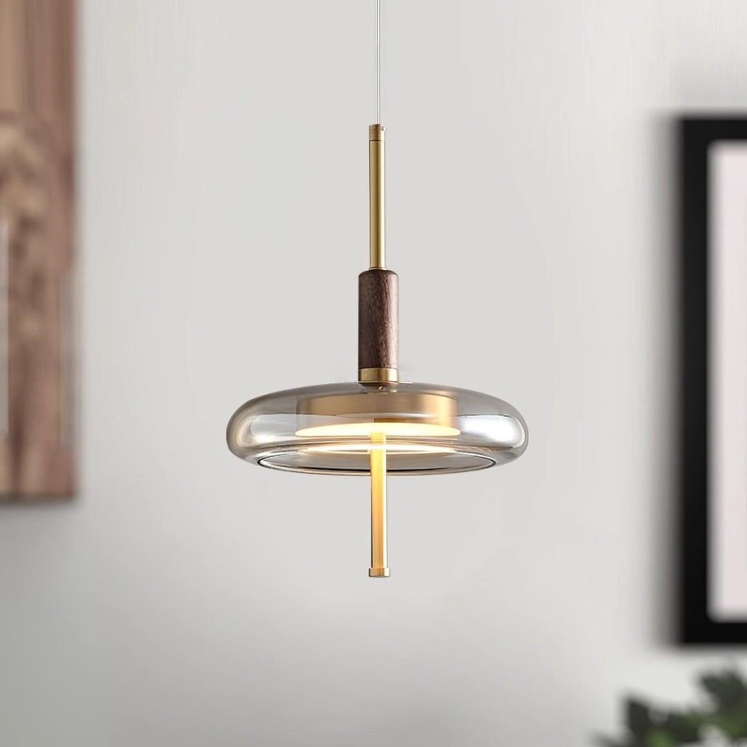 Redondo Suspension en Verre LED Halo à Disque - Neutralighting