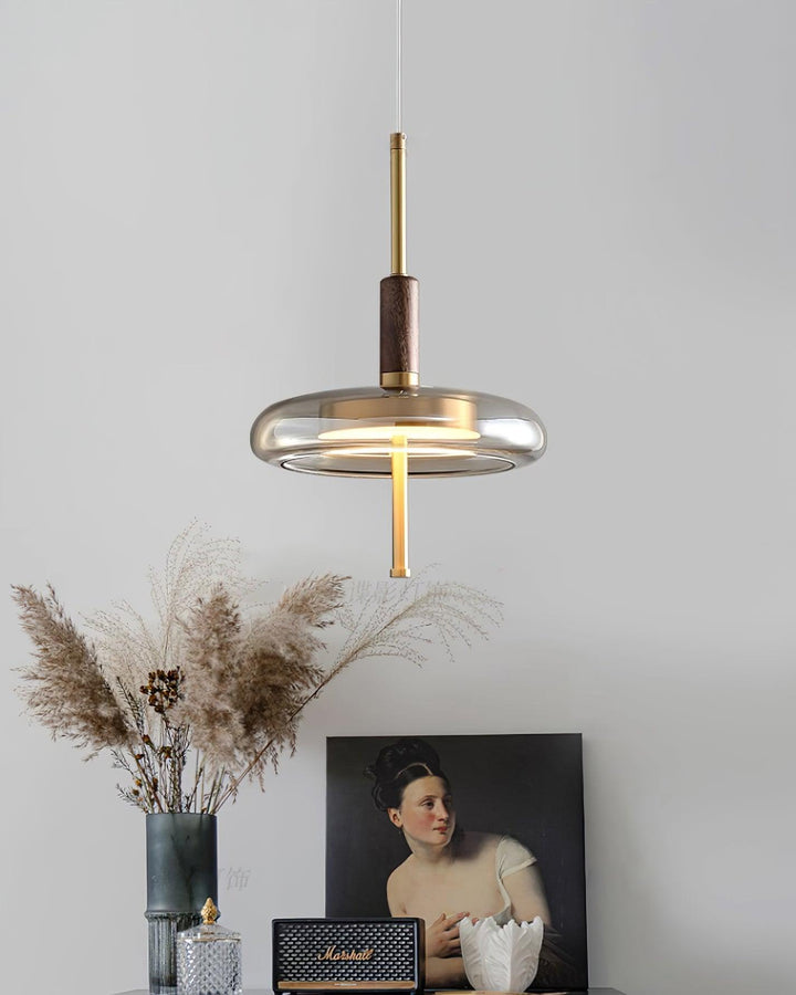 Redondo Suspension en Verre LED Halo à Disque - Neutralighting
