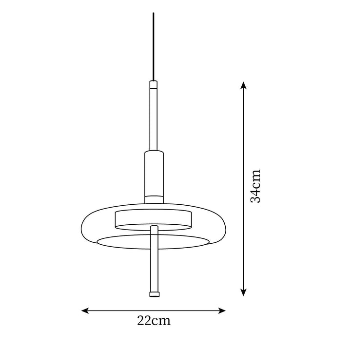 Redondo Suspension en Verre LED Halo à Disque - Neutralighting