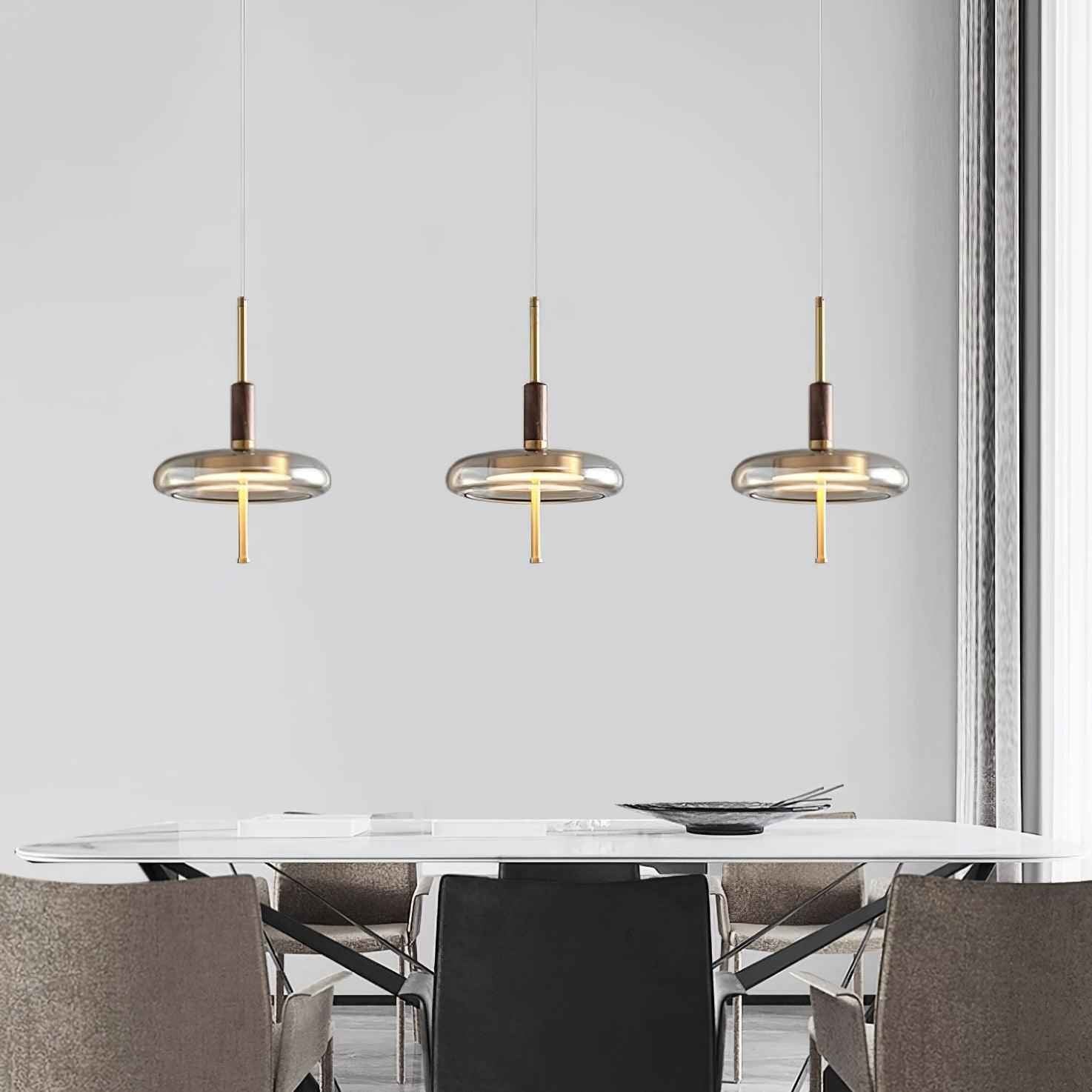 Redondo Suspension en Verre LED Halo à Disque - Neutralighting