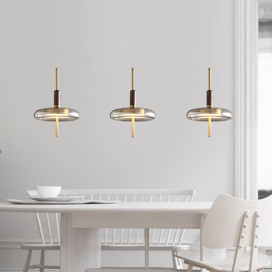 Redondo Suspension en Verre LED Halo à Disque - Neutralighting