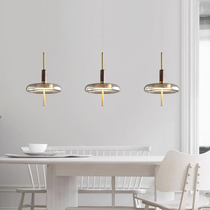 Redondo Suspension en Verre LED Halo à Disque - Neutralighting