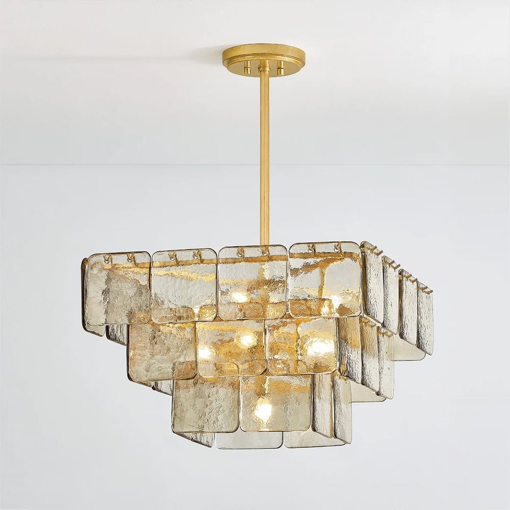 Aurora Chandelier Élégant en Verre Moderne - Neutralighting