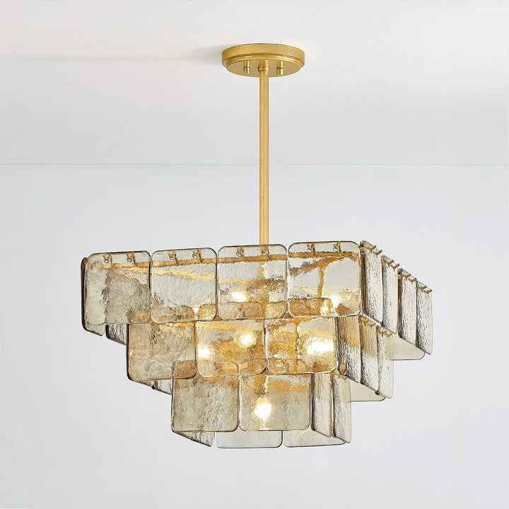 Aurora Chandelier Élégant en Verre Moderne - Neutralighting