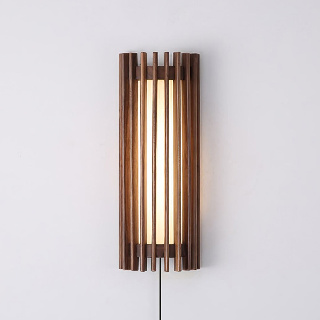 Veyno Lampe murale à lattes en bois - Neutralighting