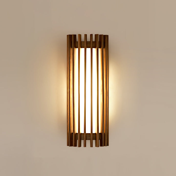 Veyno Lampe murale à lattes en bois - Neutralighting