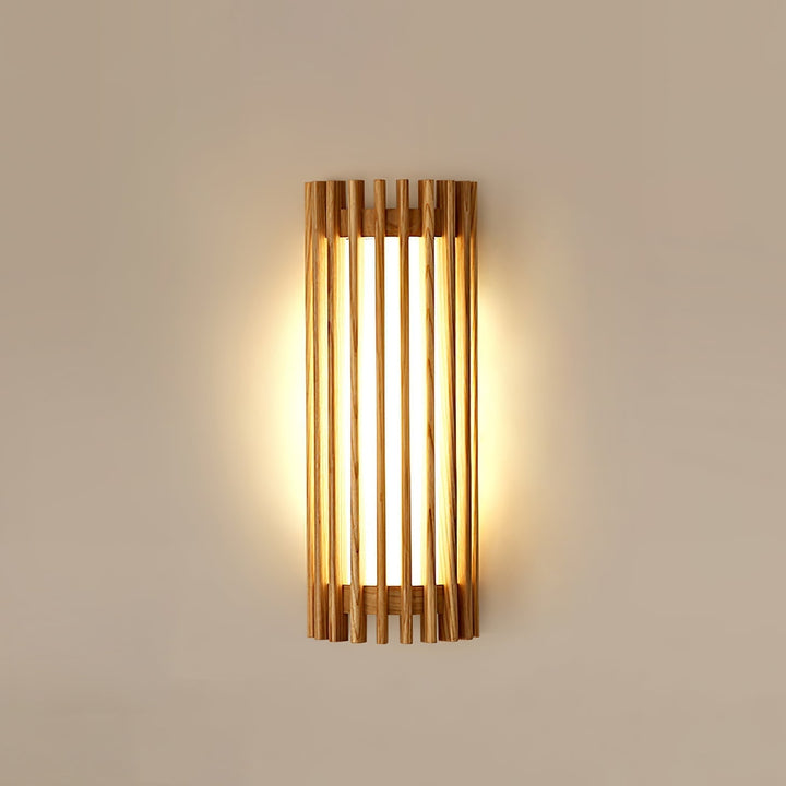 Veyno Lampe murale à lattes en bois - Neutralighting