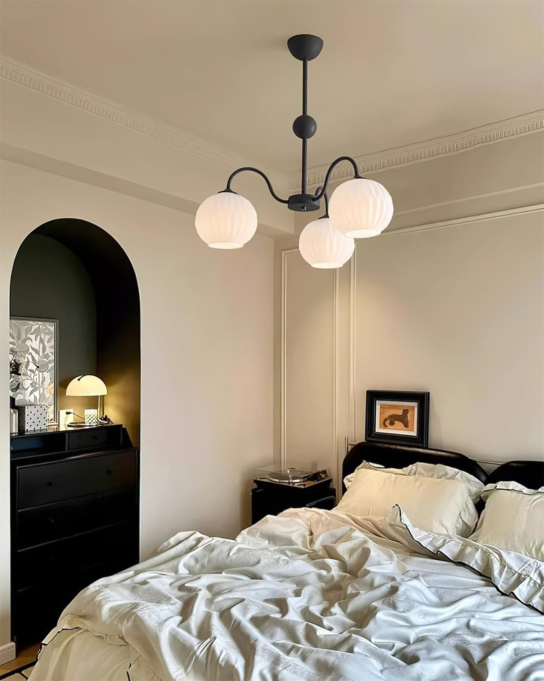 Lustra Chandelier Moderne à 8 Lumières en Verre Ridé Vert - Neutralighting