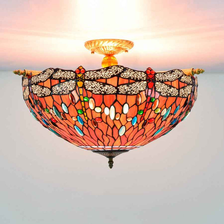 Plafonnier Tiffany en Verre – Design Plafonnier Contemporain