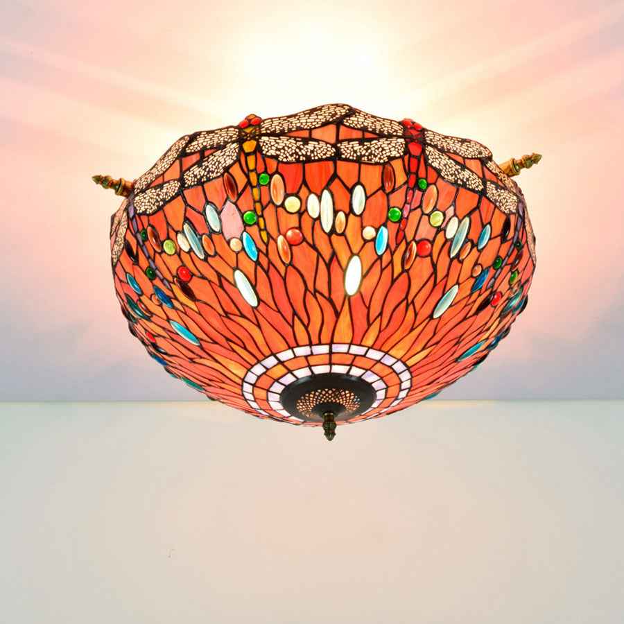 Plafonnier Tiffany en Verre – Design Plafonnier Contemporain