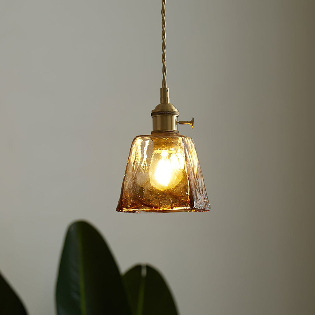 Amberlyn Lampe Pendante Verre Ambre Vintage - Neutralighting