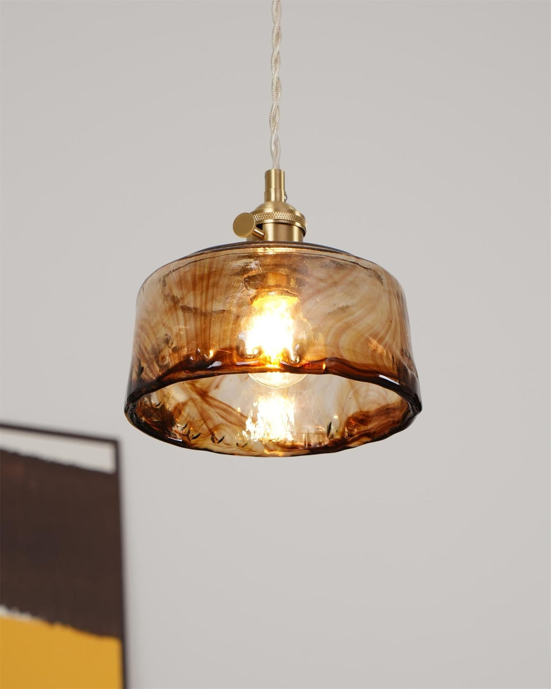 Amberlyn Lampe Pendante Verre Ambre Vintage - Neutralighting