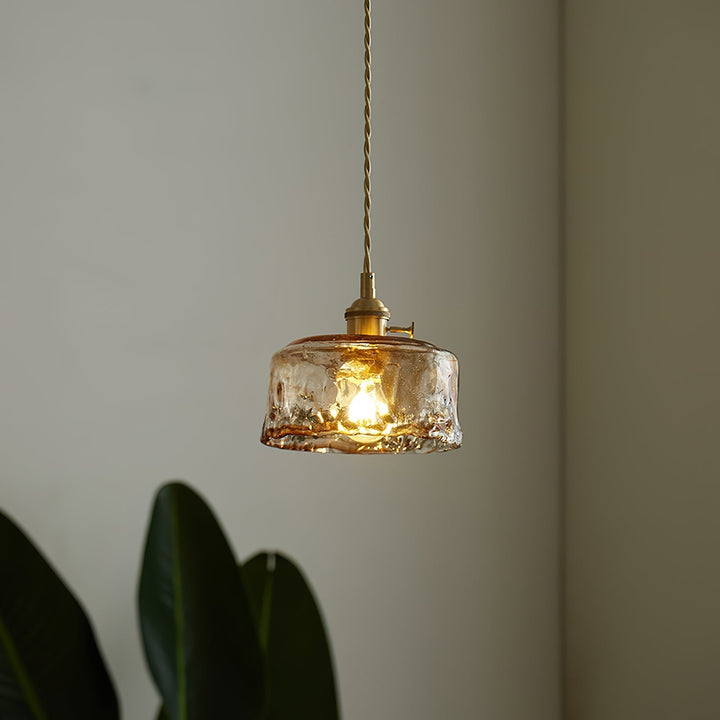 Amberlyn Lampe Pendante Verre Ambre Vintage - Neutralighting