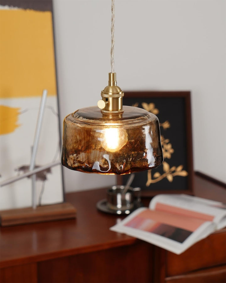 Amberlyn Lampe Pendante Verre Ambre Vintage - Neutralighting