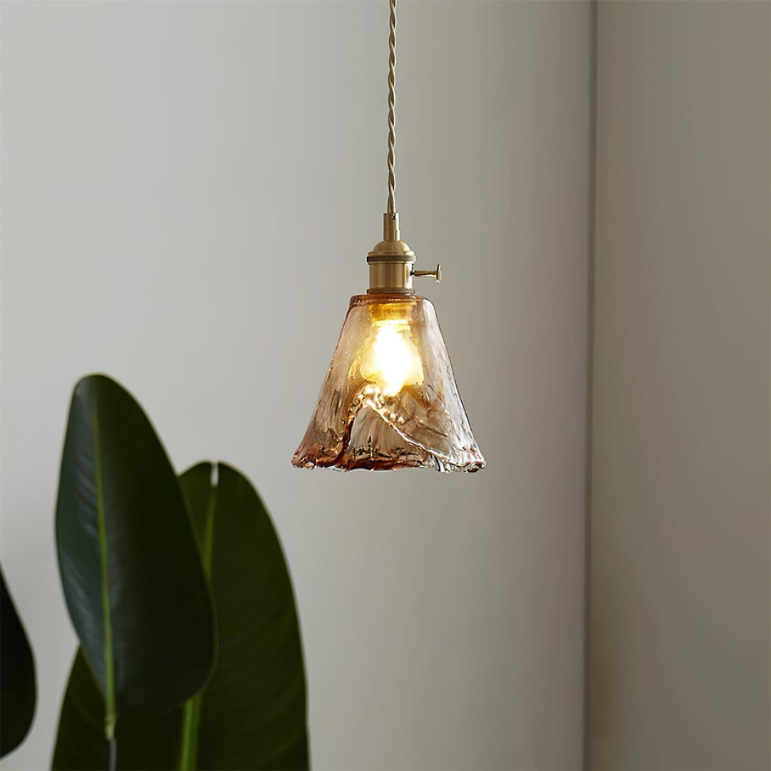 Amberlyn Lampe Pendante Verre Ambre Vintage - Neutralighting