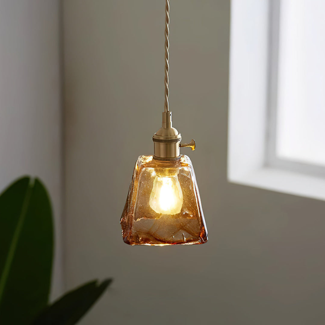 Amberlyn Lampe Pendante Verre Ambre Vintage - Neutralighting