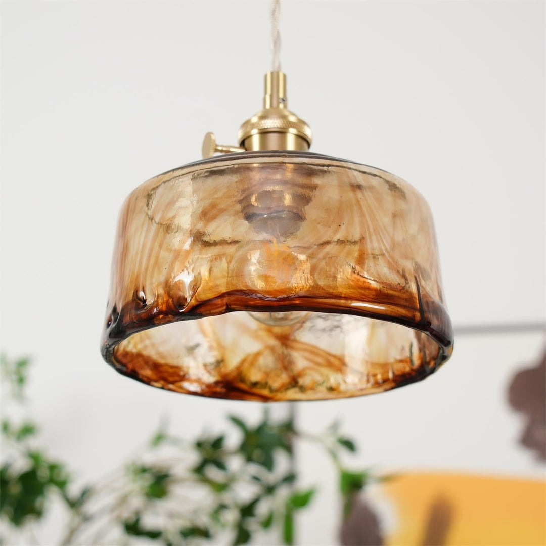 Amberlyn Lampe Pendante Verre Ambre Vintage - Neutralighting
