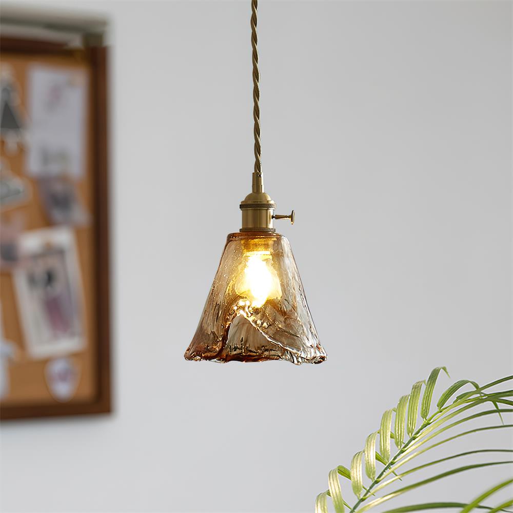 Amberlyn Lampe Pendante Verre Ambre Vintage - Neutralighting