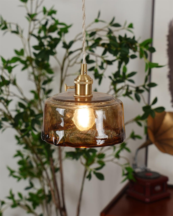 Amberlyn Lampe Pendante Verre Ambre Vintage - Neutralighting