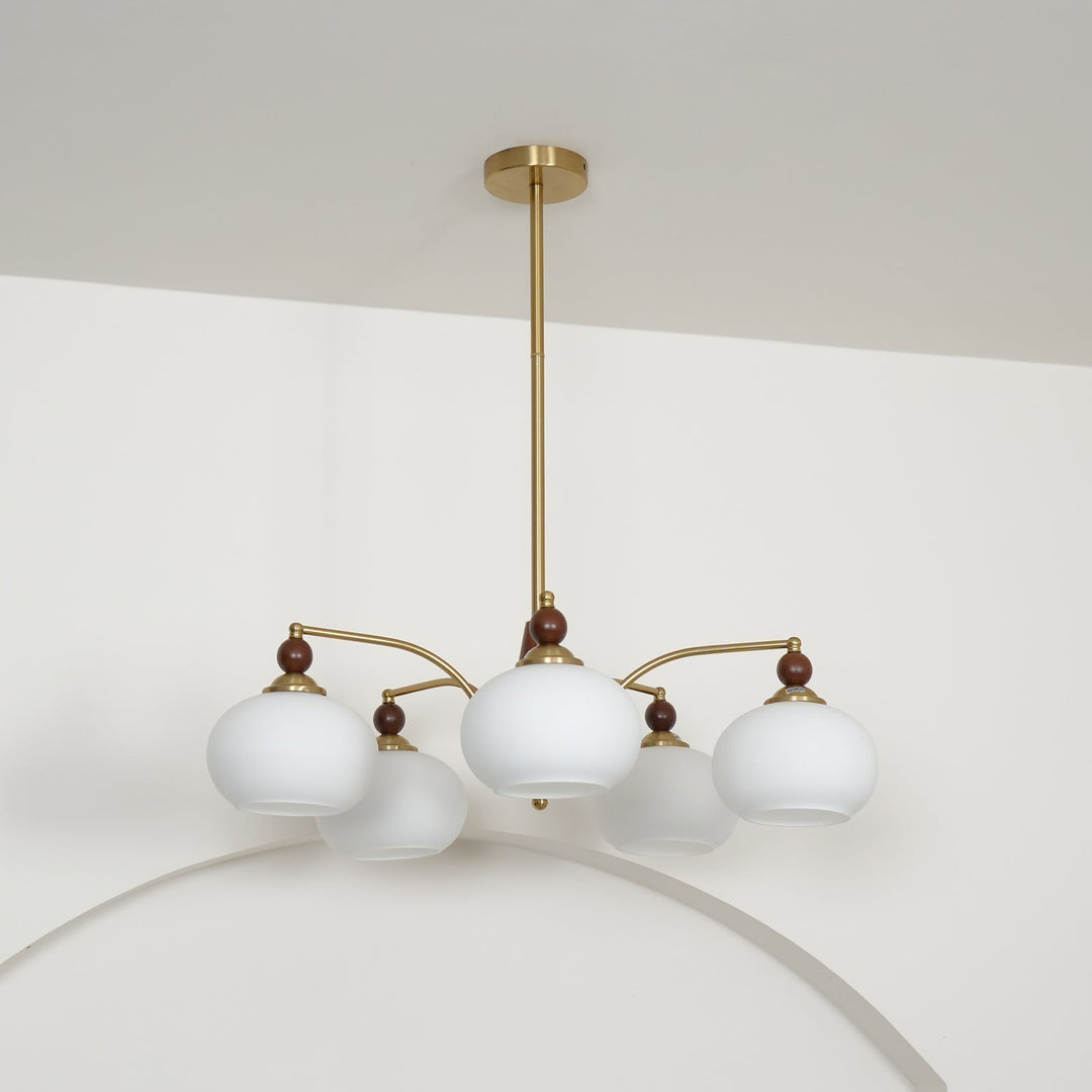 Lustra Suspension Rétro en Verre Jaune et Laiton - Neutralighting