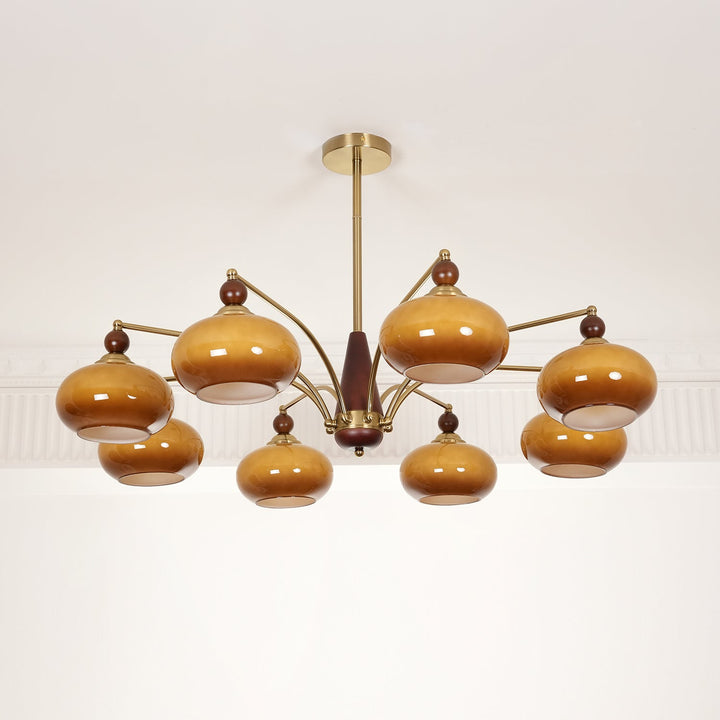 Lustra Suspension Rétro en Verre Jaune et Laiton - Neutralighting