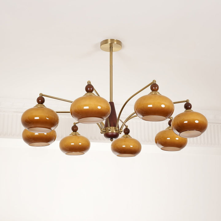 Lustra Suspension Rétro en Verre Jaune et Laiton - Neutralighting